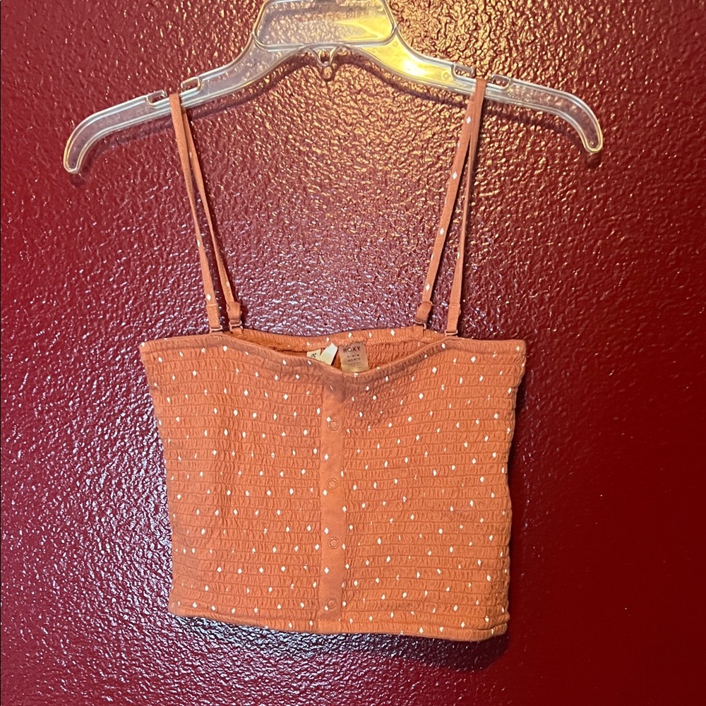 Orange Smocked Crop Top